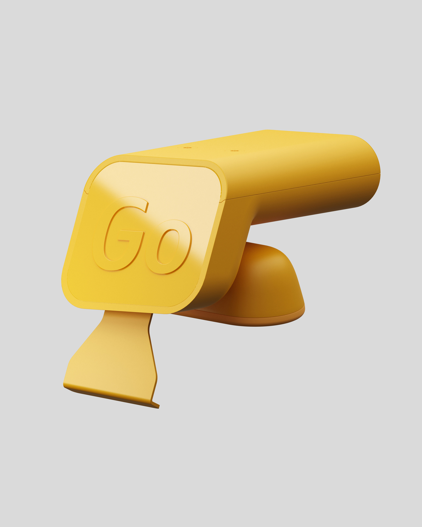Render of a yellow mounting bracket for vehicle rooftop accessories