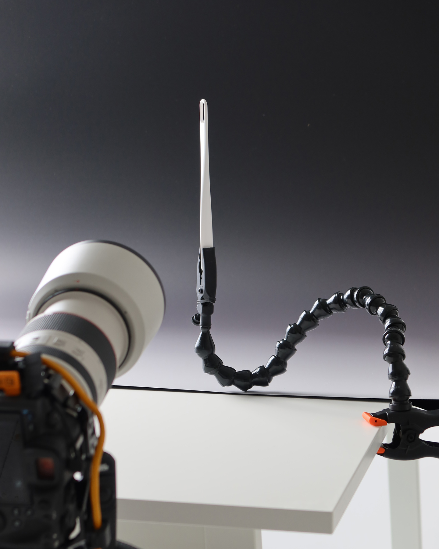 The EdgeSlick on display in background setting, being photographed.