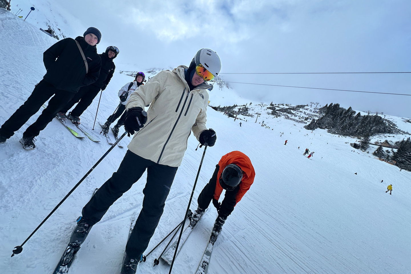 A photograph of the BLOND's team members during the company ski trip